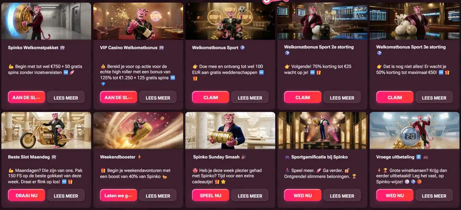 Spinko Casino Bonussen en Promoties
